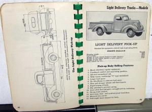 1940 Chevrolet Truck Data Book Features Options Specs Pickup Bus Panel HD