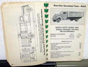 1940 Chevrolet Truck Data Book Features Options Specs Pickup Bus Panel HD