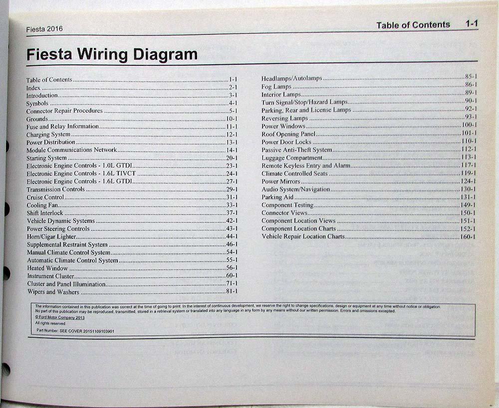 2016 Ford Fiesta Electrical Wiring Diagrams Manual