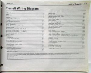 2017 Ford Transit Electrical Wiring Diagrams Manual