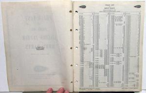 1936-1940 Lincoln Zephyr Dealer Body Parts Price List Book Sedan Coupe V12