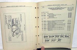 1938 Lincoln Zephyr Dealer Body Parts List Book Catalog Sedan Limo Coupe V12