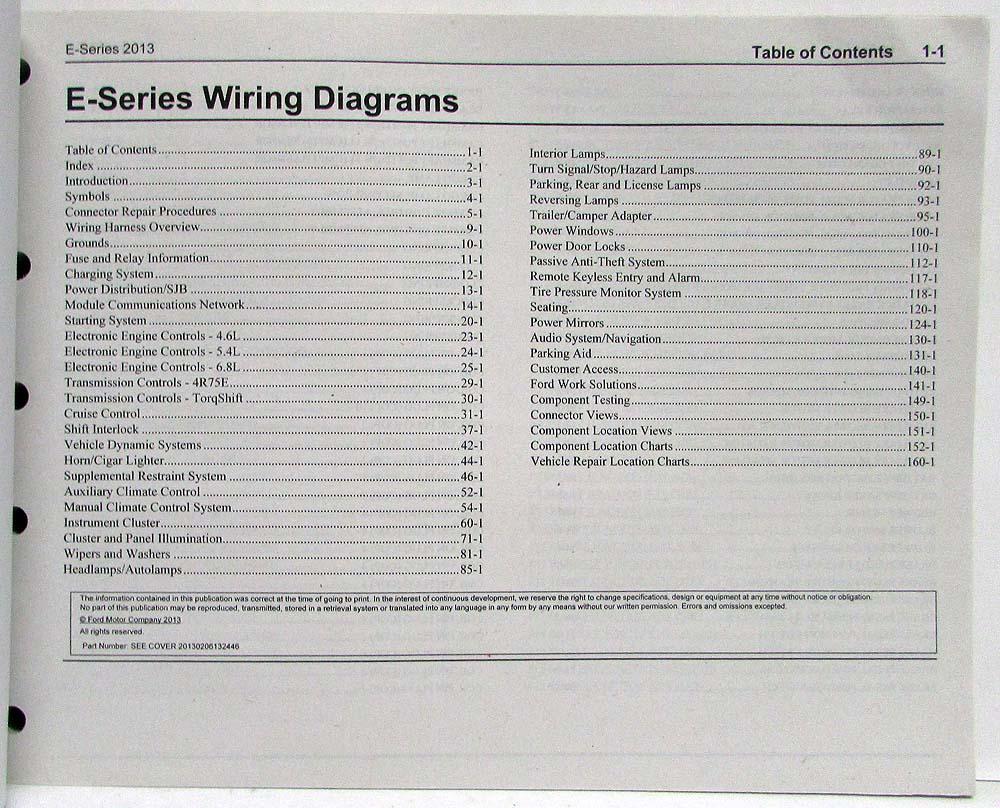 2013 Ford Econoline Club Wagon E-Series Electrical Wiring Diagrams Manual
