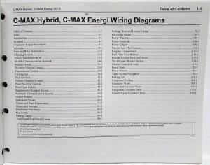 2013 Ford C-Max Hybrid Energi Electric Electrical Wiring Diagrams Manual