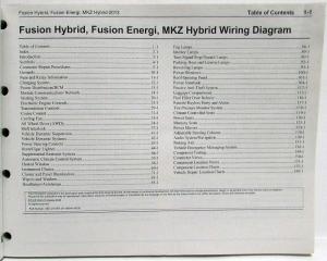 2013 Ford Fusion Energi & Lincoln MKZ Hybrid Electrical Wiring Diagrams Manual