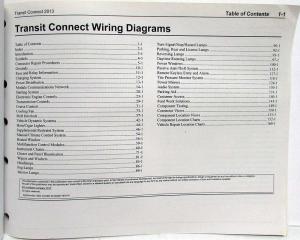 2013 Ford Transit Connect Electrical Wiring Diagrams Manual