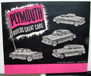 1951 Plymouth makes a car run ... A Primer On Plymouth Original Sales Brochure