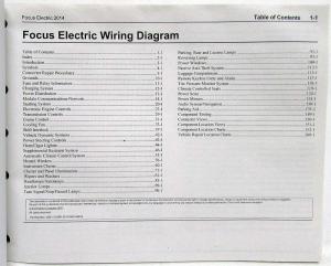 2014 Ford Focus Electric Electrical Wiring Diagrams Manual