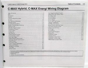 2014 Ford C-Max Hybrid Energi Electric Electrical Wiring Diagrams Manual