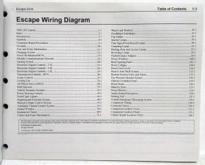 2014 Ford Escape Electrical Wiring Diagrams Manual