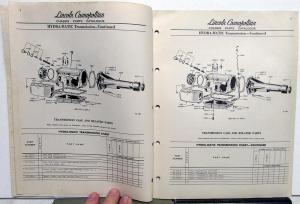 1952 Lincoln Cosmopolitan & Capri Dealer Parts Book Catalog Hydra-Matic Trans