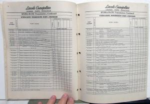 1952 Lincoln Cosmopolitan & Capri Dealer Parts Book Catalog Hydra-Matic Trans