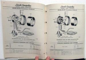1952 Lincoln Cosmopolitan & Capri Dealer Parts Book Catalog Hydra-Matic Trans