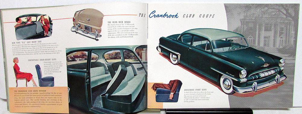 ad 1953 Plymouth Cranbrook & Cambridge Sales Brochure; catalog S0026 