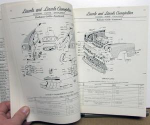 1949-1950 Lincoln Dealer Chassis Parts Book Catalog List Cosmopolitan Original