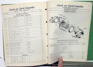 1949-1951 Lincoln Dealer Chassis Parts Book Catalog List Cosmopolitan Original