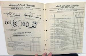 1949-1951 Lincoln Dealer Chassis Parts Book Catalog Supplement Hydra-Matic Trans