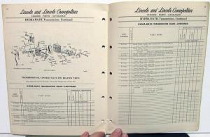 1949-1951 Lincoln Dealer Chassis Parts Book Catalog Supplement Hydra-Matic Trans