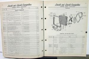 1949-1951 Lincoln Dealer Chassis Parts Book Catalog Cosmopolitan Original