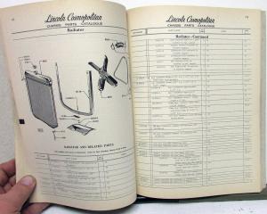 1952-1953 Lincoln Dealer Chassis Parts Book Catalog Cosmopolitan Capri Orig