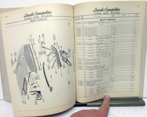 1952-1953 Lincoln Dealer Chassis Parts Book Catalog Cosmopolitan Capri Orig
