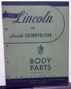 1950 Lincoln & Cosmopolitan Dealer Body Parts Book Catalog Original