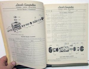 1952 Lincoln Cosmopolitan Dealer Chassis Parts Book Catalog Original