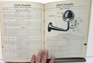 1952 Lincoln Cosmopolitan Dealer Chassis Parts Book Catalog Original