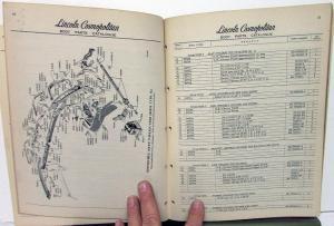 1952 Lincoln Cosmopolitan & Capri Dealer Body Parts Book Catalog Finalized Orig