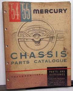 1954-1955 Mercury Dealer Chassis Parts Catalog Book Monterey Montclair Wagon