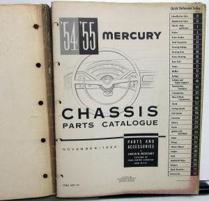 1954-1955 Mercury Dealer Chassis Parts Catalog Book Monterey Montclair Wagon