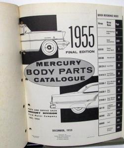 1955 Mercury Body Parts Catalog Book Final Edition Monterey Montclair Wagon