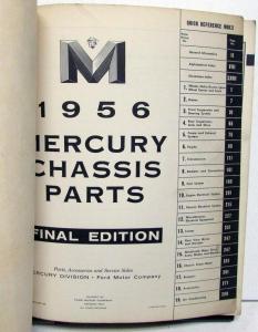 1956 Mercury Chassis Parts Catalog Book Final Edition Monterey Montclair Custom