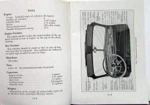 1941 Mercury Reference Book Owners Manual Original