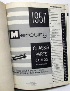 1957 Mercury Dealer Preliminary Edition Chassis Parts Catalog Montclair Monterey