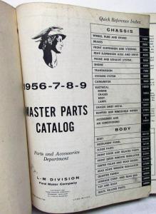 1956-1959 Mercury Dealer Master Chassis & Body Parts Catalog Revised Sept