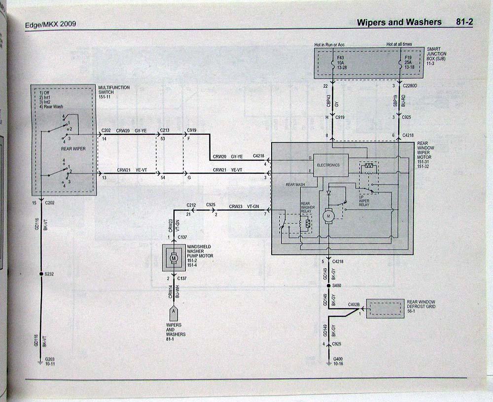 2009 Ford Edge And Lincoln Mkx Electrical Wiring Diagrams Manual