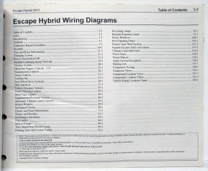 2012 Ford Escape Hybrid Electrical Wiring Diagrams Manual