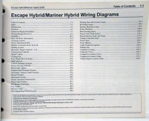 2009 Ford Escape & Mercury Mariner Hybrid Electrical Wiring Diagrams Manual