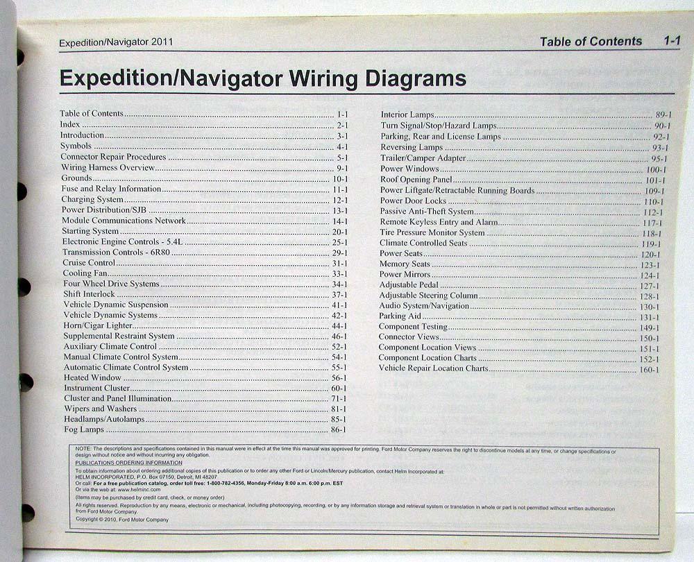 2011 Ford Expedition & Lincoln Navigator Electrical Wiring Diagrams Manual