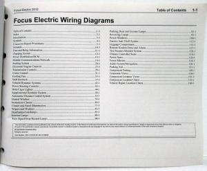 2012 Ford Focus Electric Electrical Wiring Diagrams Manual