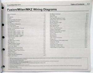 2010 Ford Fusion Lincoln MKZ Mercury Milan Electrical Wiring Diagrams Manual