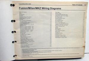 2009 Ford Fusion Lincoln MKZ Mercury Milan Electrical Wiring Diagrams Manual