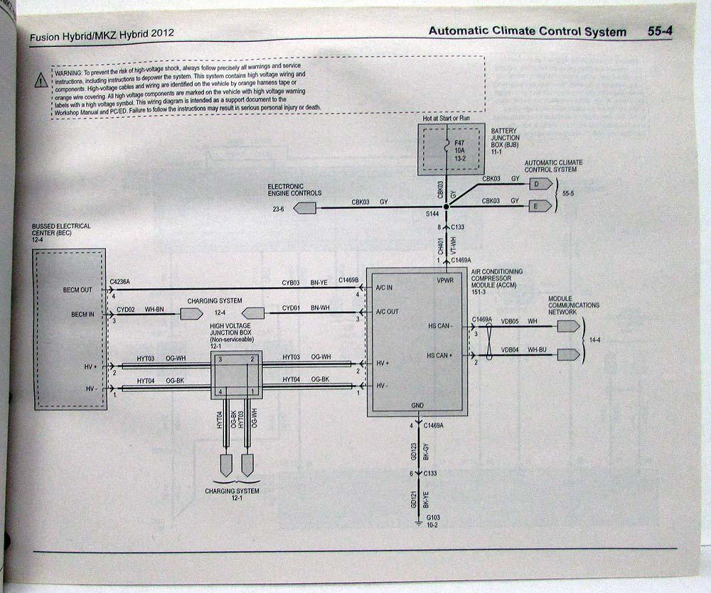 Diagram  2011 Hybrid Ford Fusion Mercury Milan Lincoln