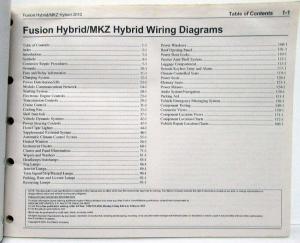 2012 Ford Fusion & Lincoln MKZ Hybrids Electrical Wiring Diagrams Manual