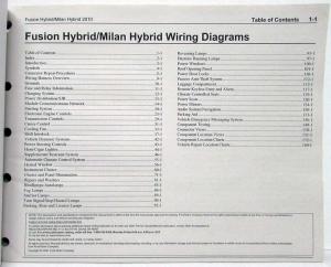 2010 Ford Fusion & Mercury Milan Hybrids Electrical Wiring Diagrams Manual