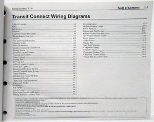 2010 Ford Transit Connect Electrical Wiring Diagrams Manual