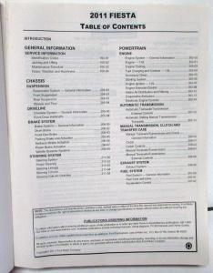 2011 Ford Fiesta Service Shop Repair Manual