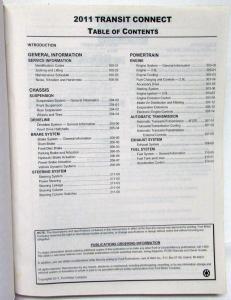 2011 Ford Transit Connect Service Shop Repair Manual