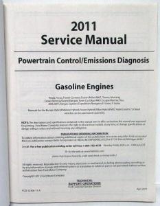 2011 Ford Gas Engine Powertrain Emissions Diagnosis Service Manual Mustang F-150